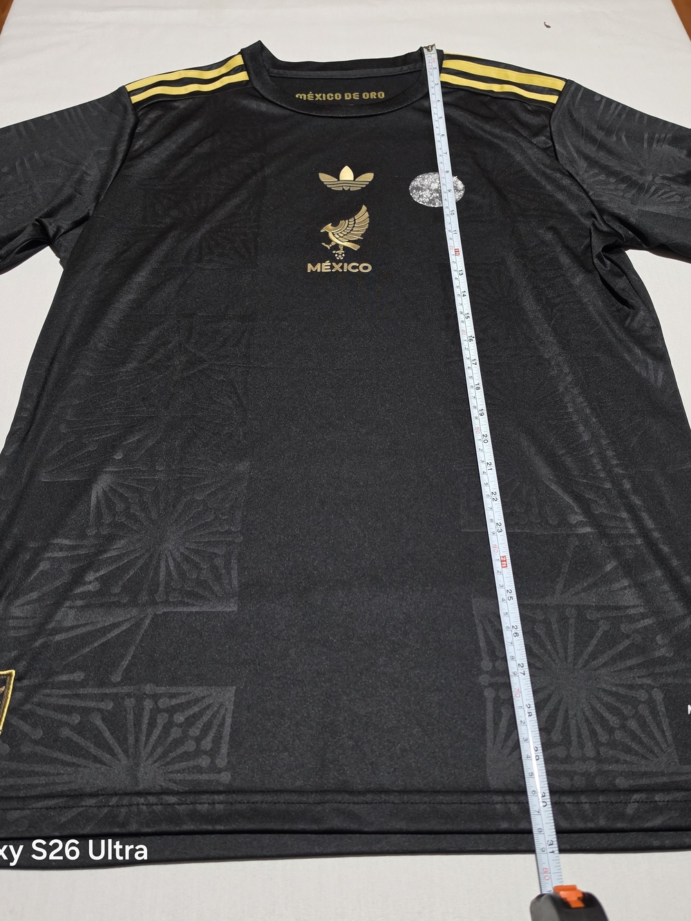 adidas Mexico Black and Gold Soccer Jersey